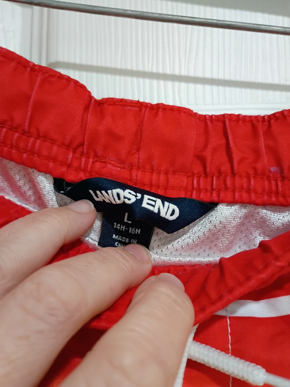 Lands' End Kids Rainbow Ombre Swim Shorts - Red, Yellow, Green, Blue Size Large